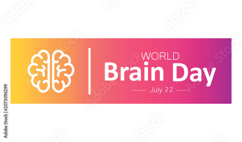 World Brain Day. Suitable for greeting card, poster and banner. Vector illustration.