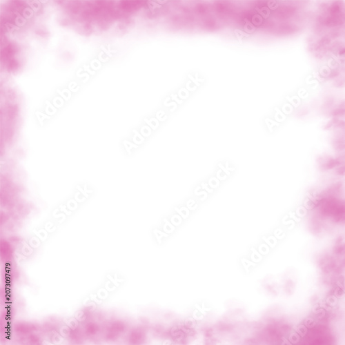 Pink smoke or haze frame, overlay effect, magic fog, vapor. Abstract vector illustration	

