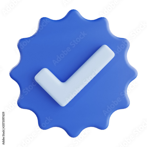 verified badge 3d icon illustration object