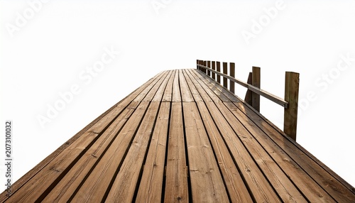 wooden dock isolated on a white background ai generated