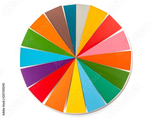 A circular color palette with 20 vibrant sections