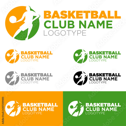 Basketball Club Logo Vector, Player Silhouette Sport Emblem, Modern Professional Team Branding Identity