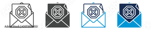 Tableau sur toile cease and desist icon set with multiple concept