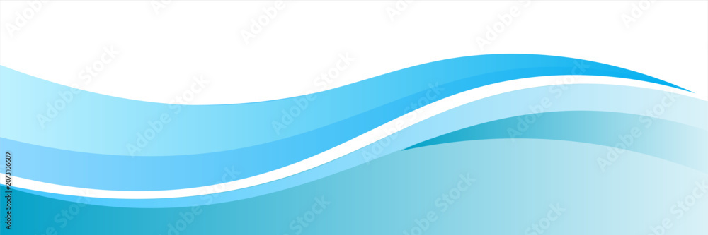 Obraz premium Abstract White Background Vector Minimalist Horizontal Multi Layered Wavy Ribbon Pattern Light Blue Gradient Ocean Wave Bar Modern Business Banner Template