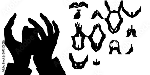 Fotografía Pair Of Hands Holding A Candle Silhouette