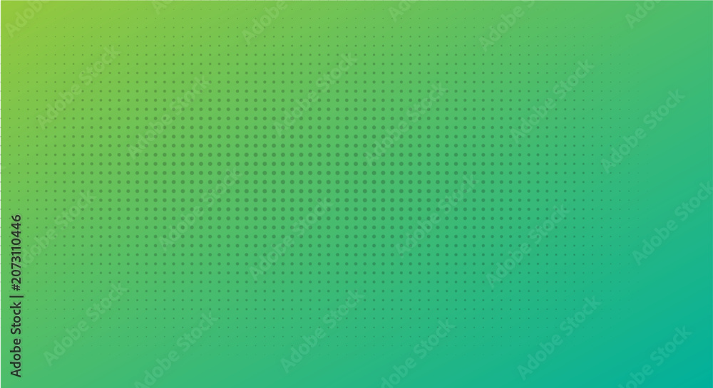 Fototapeta premium Gradient background with green dots, abstract halftone pattern.