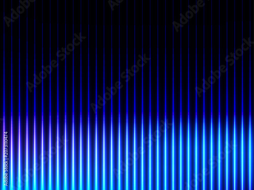 Blue Neon Vertical Light Bars Abstract Glowing Technology Background