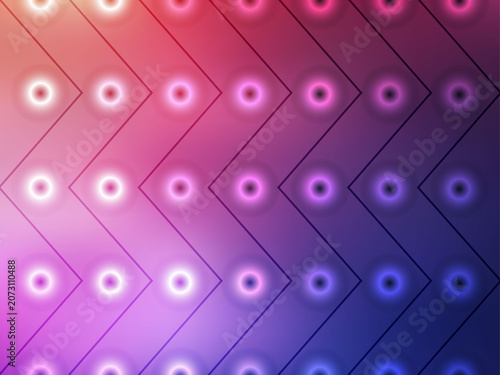 Abstract Neon Geometric Pattern Background with Glowing Purple Pink Blue Gradient Lights