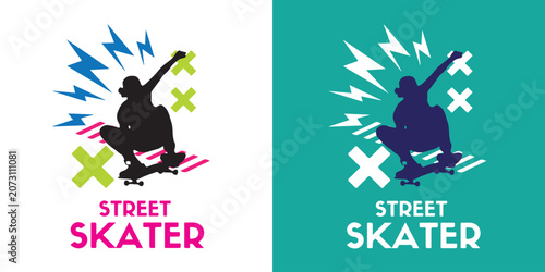 Modern Skateboarding Logo Set with Urban Street Style Elements