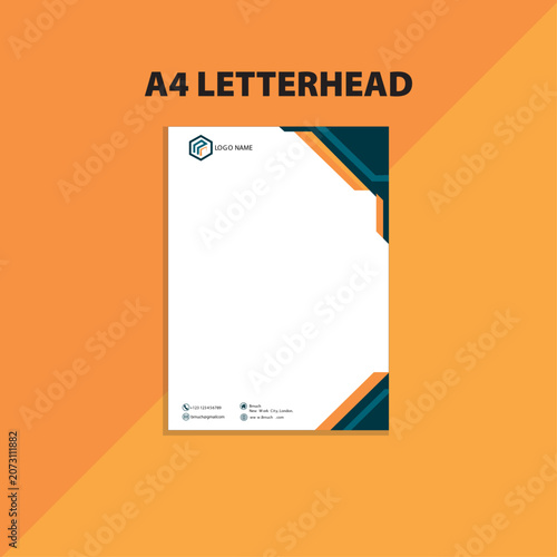 corporate identity template with flat design