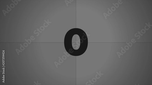 Retro Cinema Leader Countdown Five to Zero for Nostalgic Documentary Openers 4k video