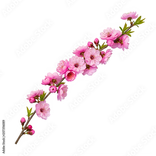 A branch of pink flowers on a stem