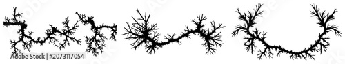 Photos lightning electrical discharge and root branches in organic crack style