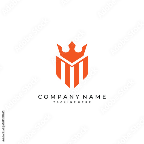 Elegant orange crown shield logo with a royal corporate look, ideal for luxury brands, business identity, security, finance, and institutions.