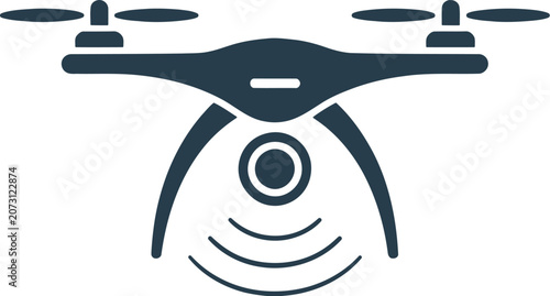 Photos Drone silhouette with camera for aerial photography and videography projects