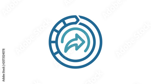 Foto Blue Circular Arrow Icon Design.
