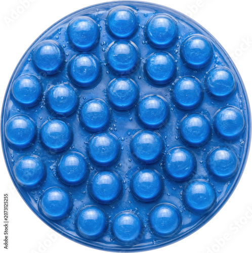 Blue Epoxy Dots Circular Pattern, Isolated on Transparent Background