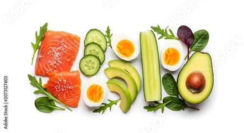 Healthy food ingredients for diet nutrition.