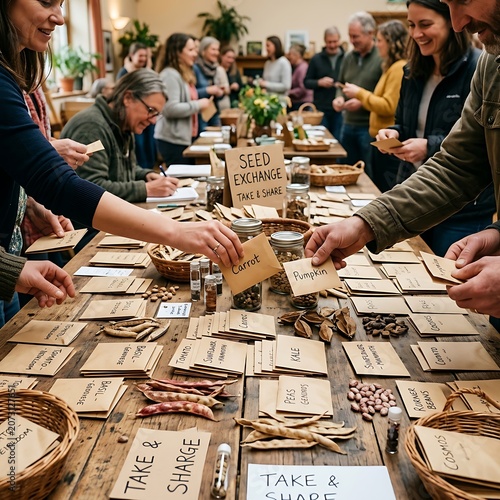 Community seed exchange event with local gardeners.