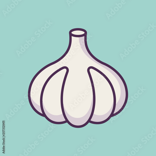 A simple vector illustration of a single garlic bulb
