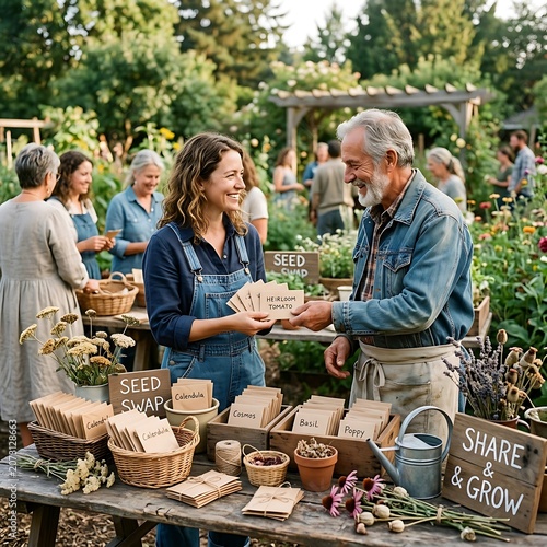 Community seed swap event at local garden.