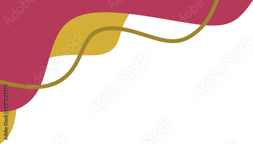 Abstract liquid wave element with pink and yellow shapes 