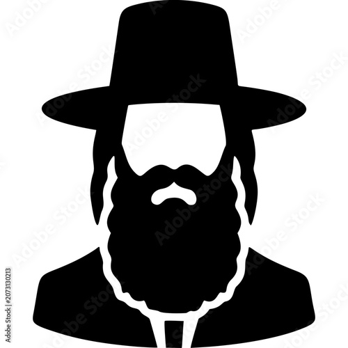 Jewish Rabbi Icon Vector