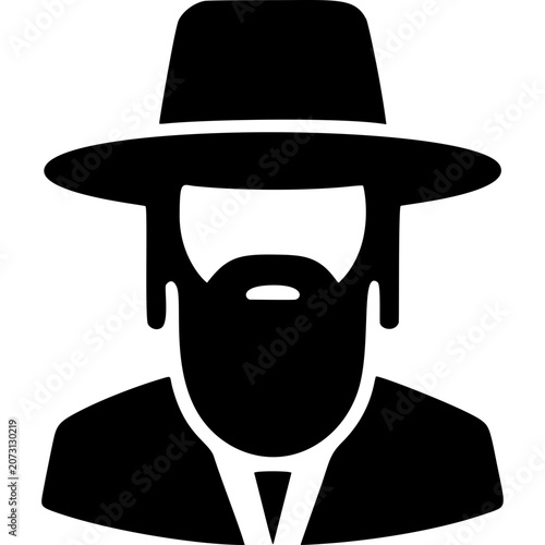 Jewish Rabbi Icon Vector