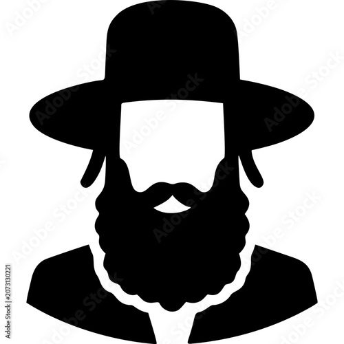 Jewish Rabbi Icon Vector