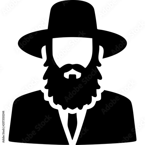 Jewish Rabbi Icon Vector