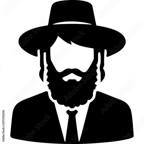Jewish Rabbi Icon Vector