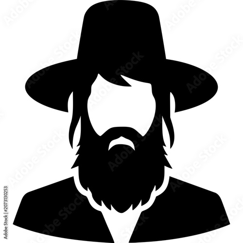 Jewish Rabbi Icon Vector