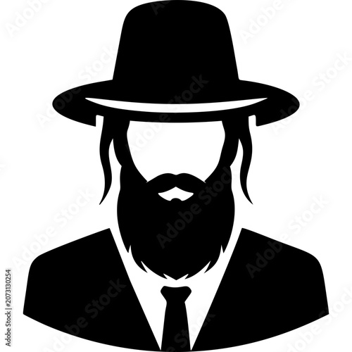 Jewish Rabbi Icon Vector
