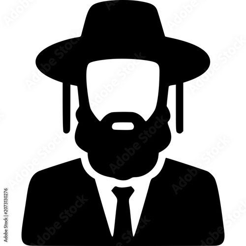 Jewish Rabbi Icon Vector