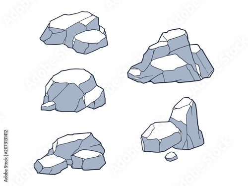 Bild auf Leinwand stone pack element graphic illustrations, rock element