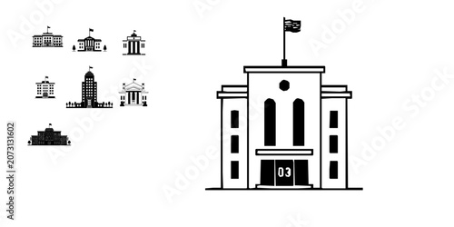 Photos Embassy Building Diplomatic Government Flat Vector Icon with Clean Lines on Whit