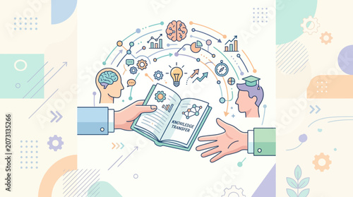 Knowledge Transfer Concept Infographic Illustration