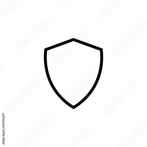 A simple black shield icon on a white background.
