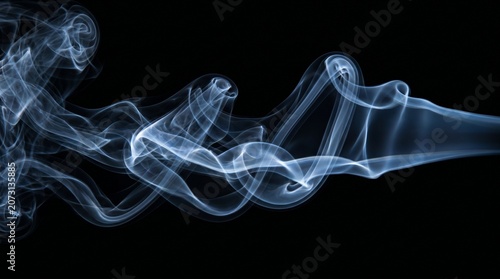 Fotografie Swirling patterns of incense vapor forming an intricate abstract smoke and light