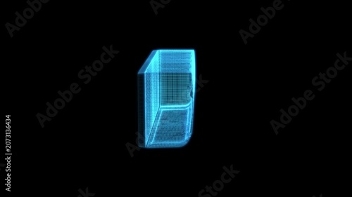 3D AC Hologram rotation animation in a loop with alpha