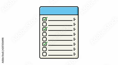 A simple digital illustration of a checklist on a piece of paper with three checked boxes