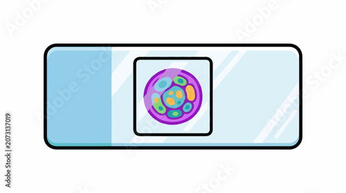 A stylized illustration of a microscopic view of a cell