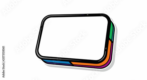 A 3D graphic illustration of a square with rounded corners