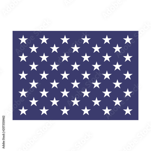 50 Stars Field Patriotic Pattern Icon. Minimalist flat icon showing a 5x10 grid of fifty stars from the US flag field, representing the 50 states.