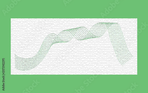 Abstract background design featuring wavy green lines flowing over white textured pattern for modern creative visual projects