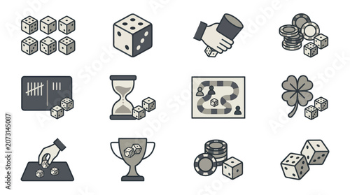 Fotografía Black and white icons of chance.