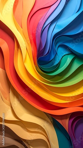 Vibrant colorful swirling rainbow fabric texture.