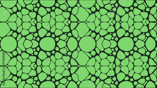 Tableau sur toile Irregular rounded shape pattern in shades of green a repeating abstract design w