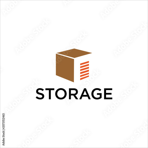Storage package logo design vector, modern carton box icon for warehouse, shipping and logistics brand identity, minimalist business logo template