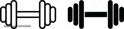 Obraz na płótnie Dumbbell icons set, gym equipment symbols